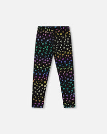 Legging en jersey stretch imprimé léopard multicolore