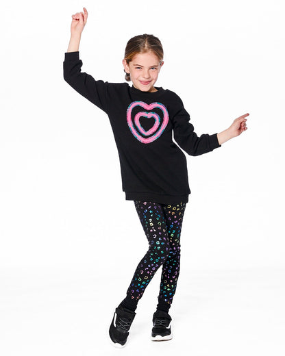 Legging en jersey stretch imprimé léopard multicolore