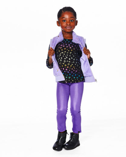 T-shirt en jersey extensible imprimé léopard multicolore