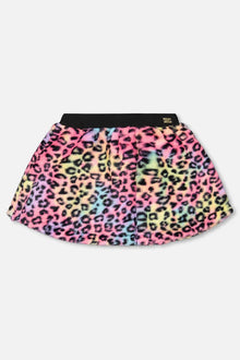 Faux Fur Skirt Multicolor Leopard