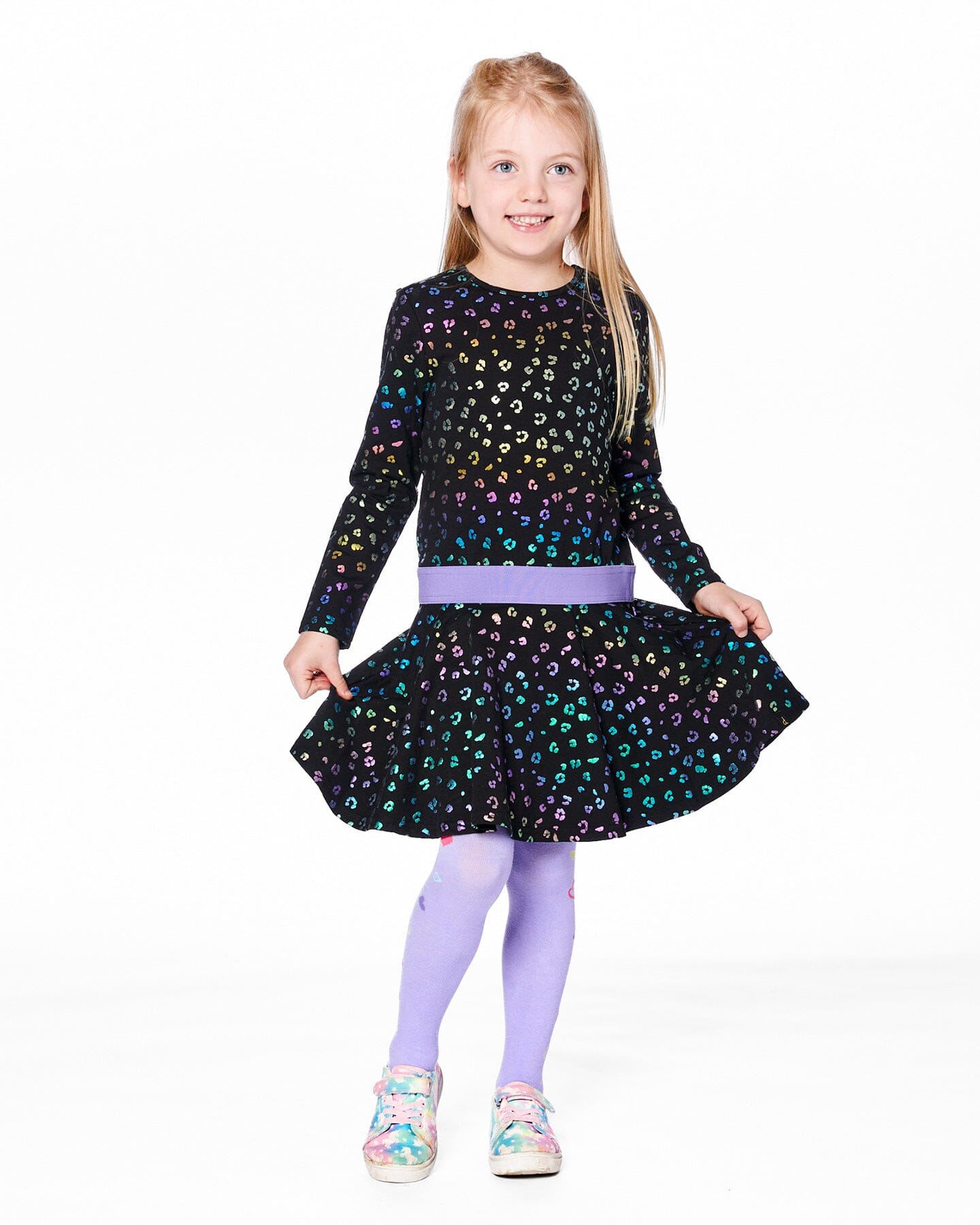 Robe en jersey imprimé léopard multicolore