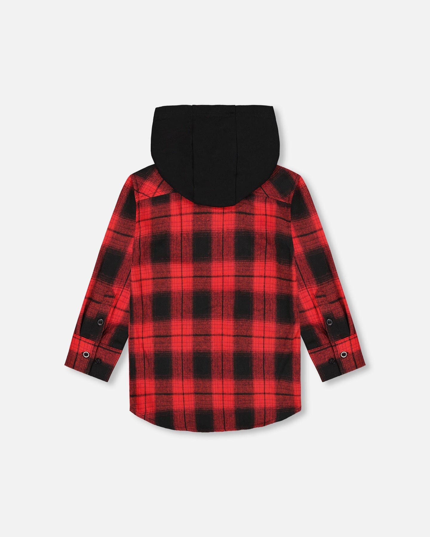 Chemise à carreaux en flanelle avec capuche rouge et noire