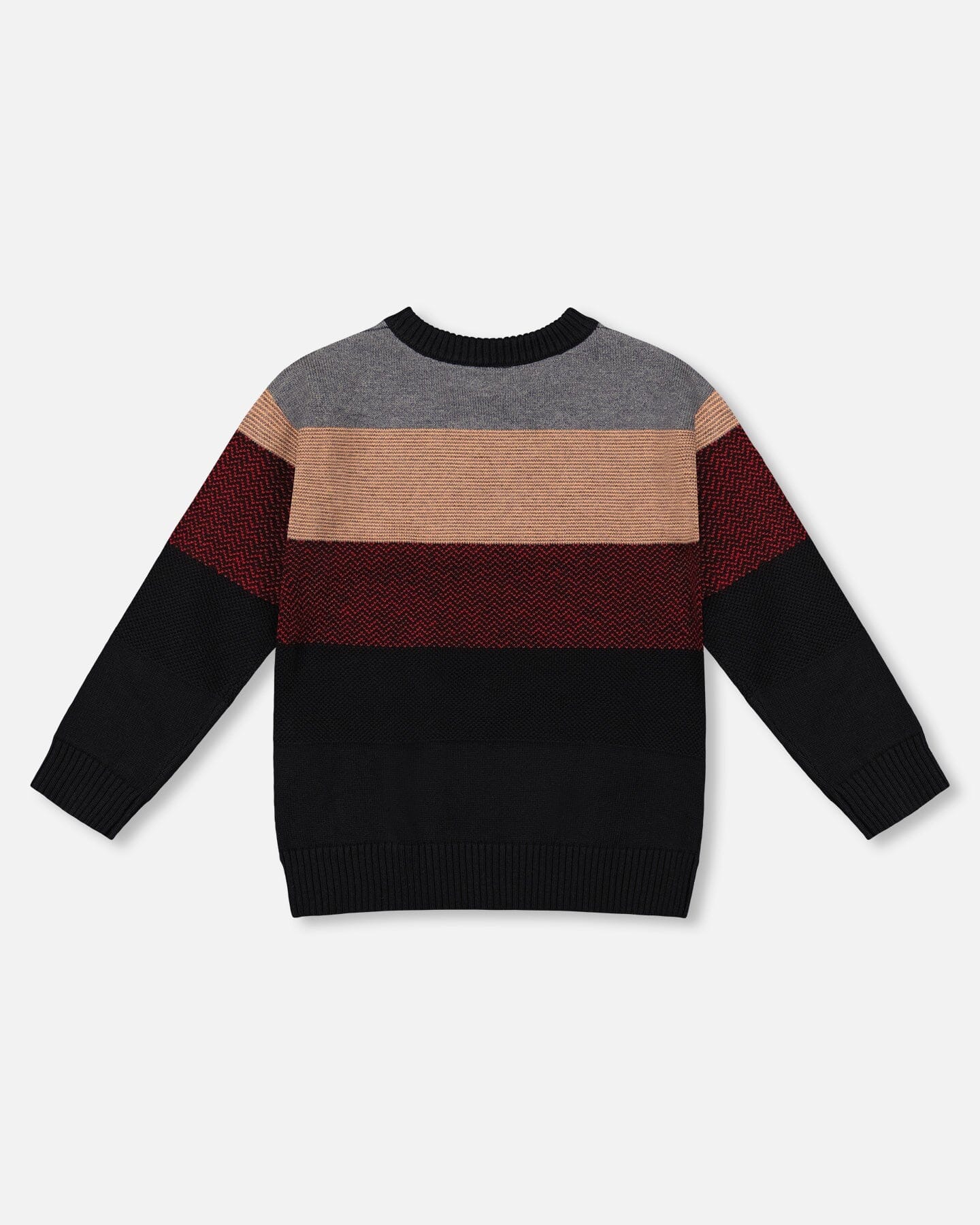 Pull en maille color block rouge et noir
