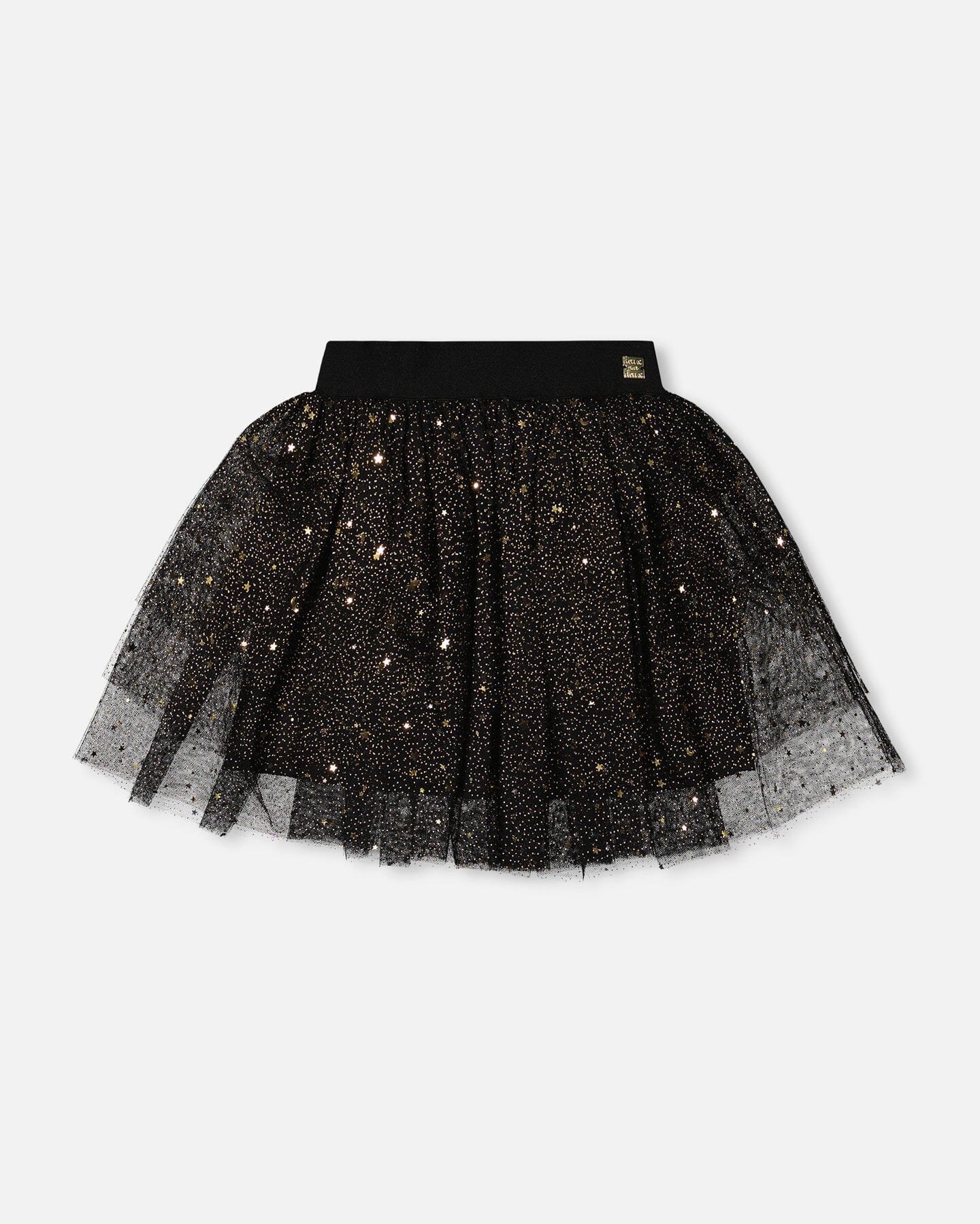 Jupe noire en maille scintillante multicouche