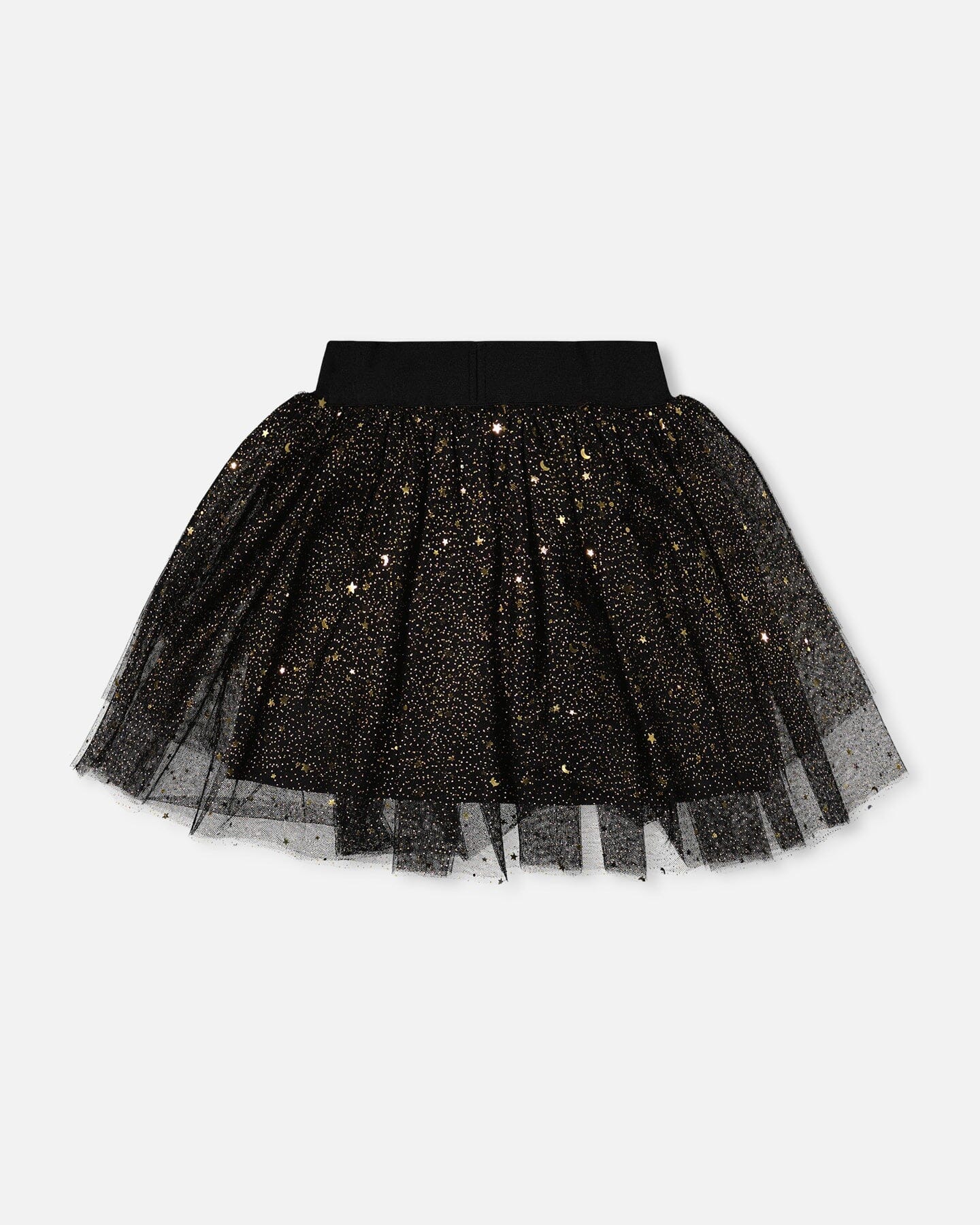 Jupe noire en maille scintillante multicouche