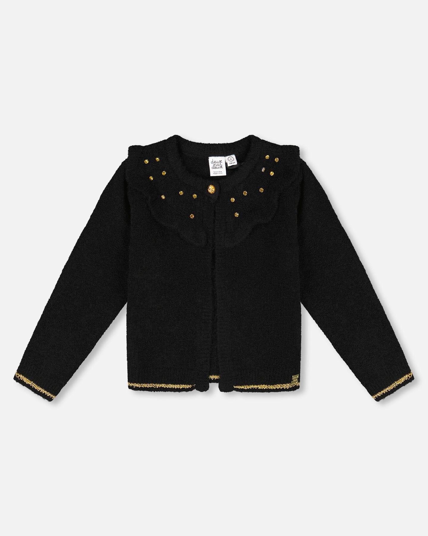 Gilet en maille avec strass noir