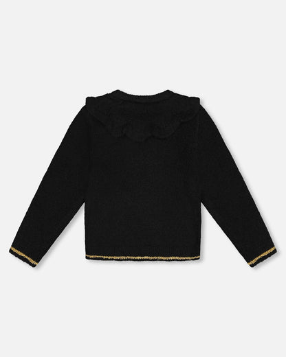 Gilet en maille avec strass noir