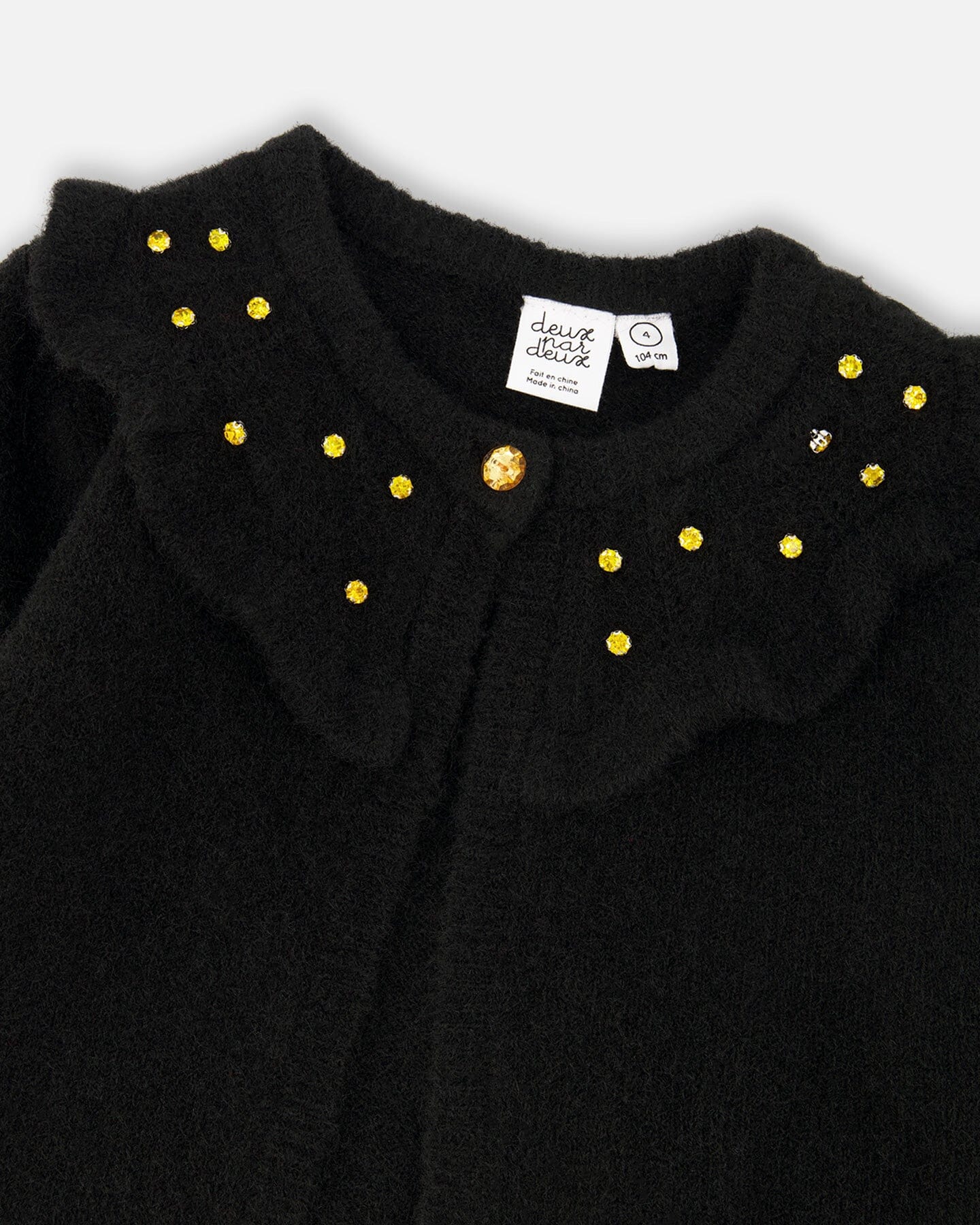 Gilet en maille avec strass noir