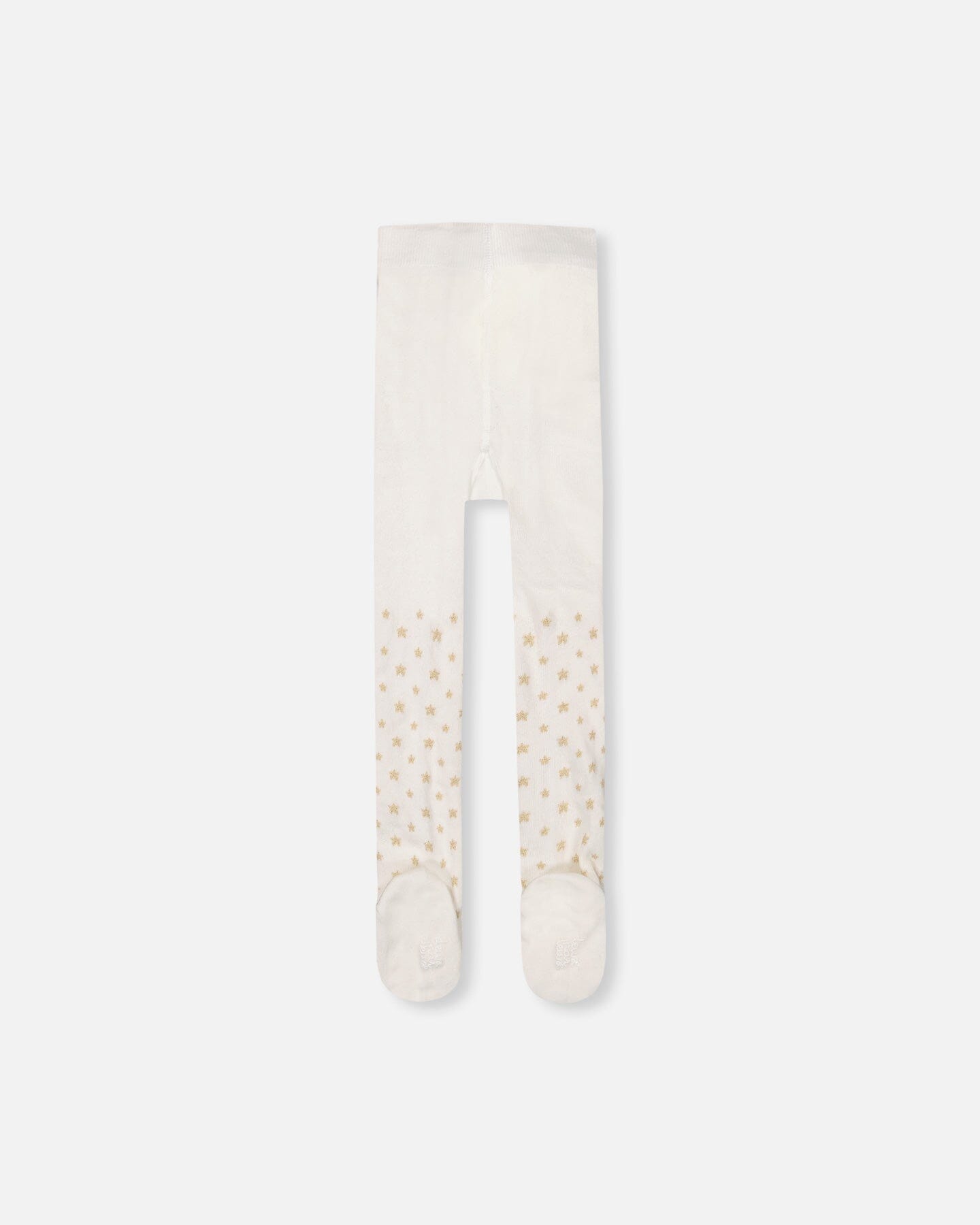 Collant en maille écru à motifs étoiles dorées