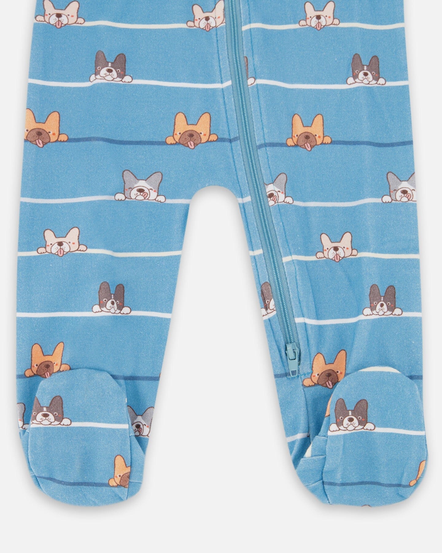 Pyjama une pièce en coton biologique imprimé chiens bleus