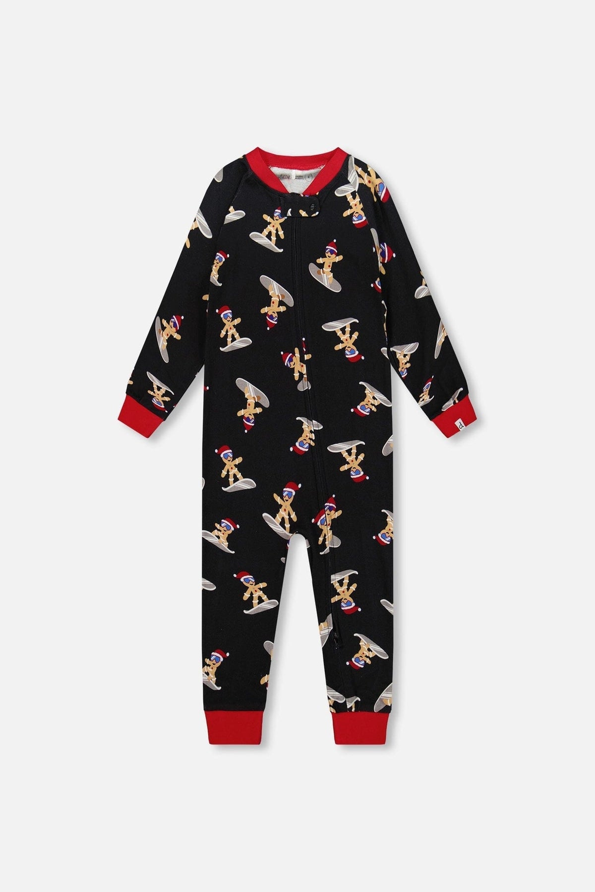 Organic Cotton Interlock One-Piece Pajama Black Cookie Print