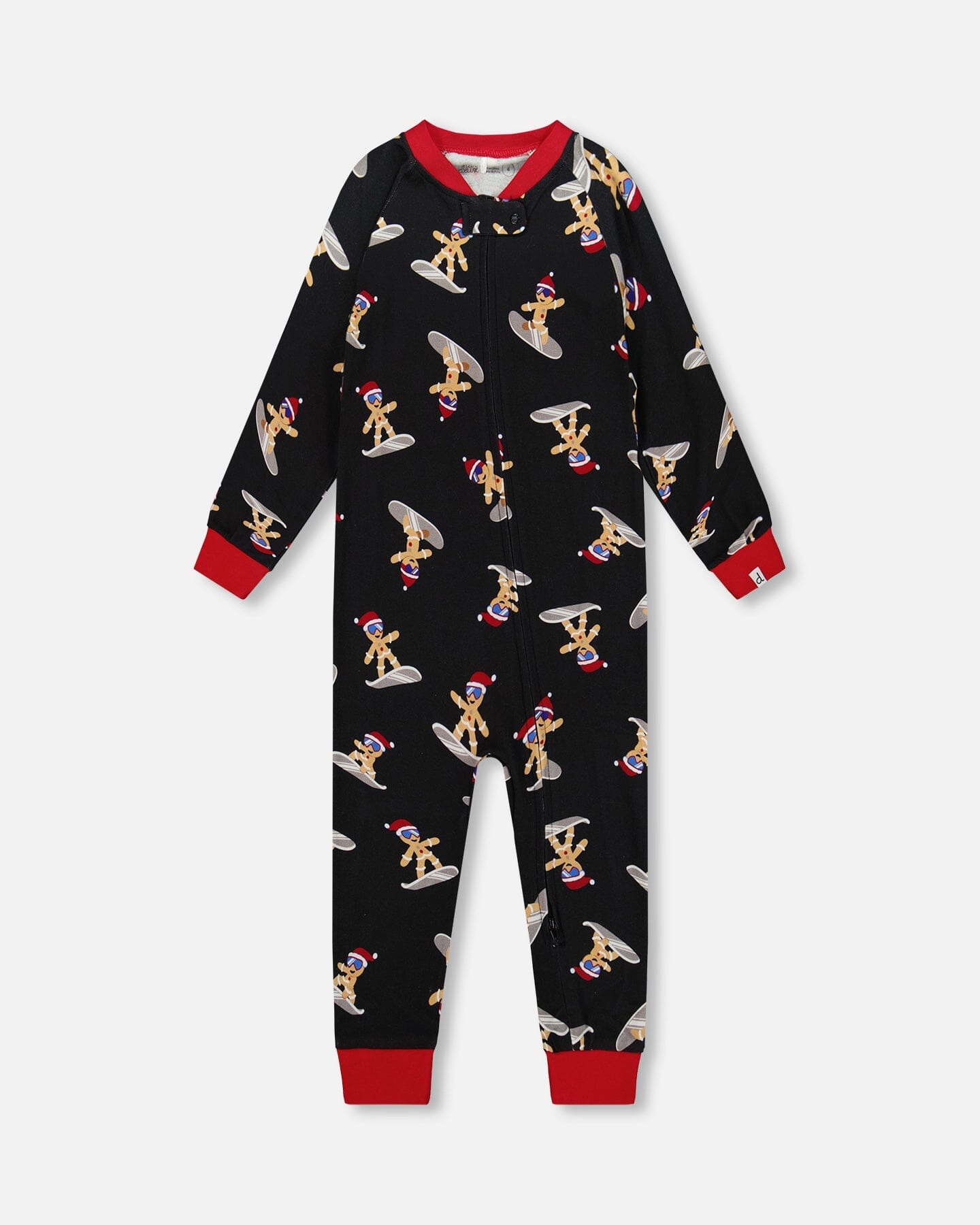 Pyjama une pièce en interlock de coton biologique imprimé biscuits noirs