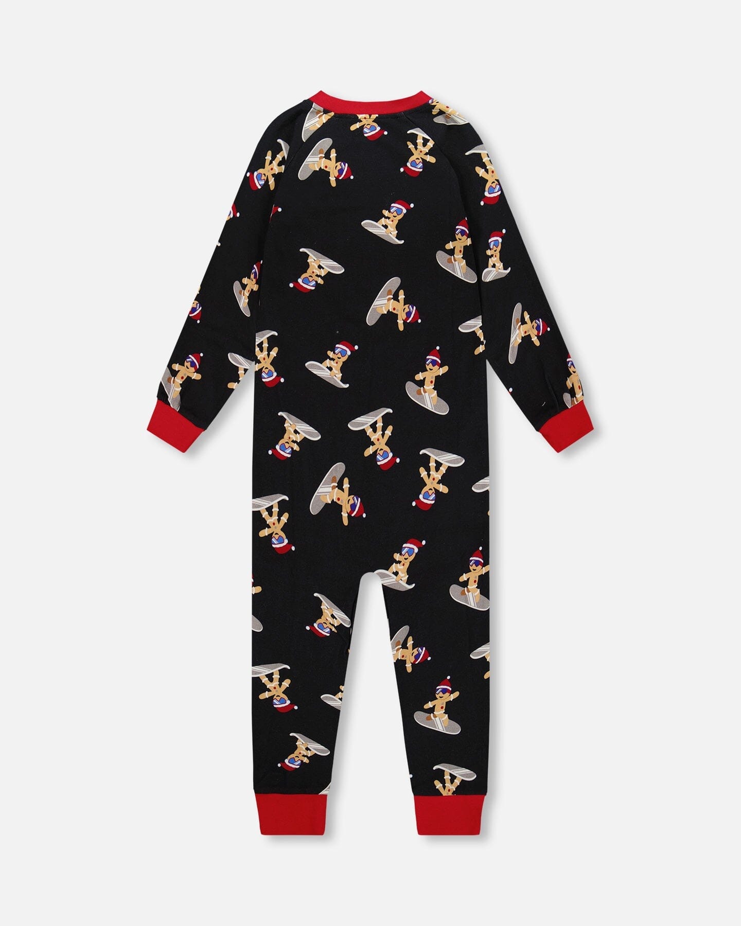 Pyjama une pièce en interlock de coton biologique imprimé biscuits noirs