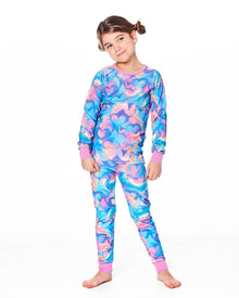 Pyjama deux pièces en coton biologique imprimé cœurs arc-en-ciel