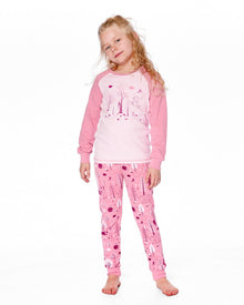 Pyjama deux pièces en coton biologique, Forêt rose