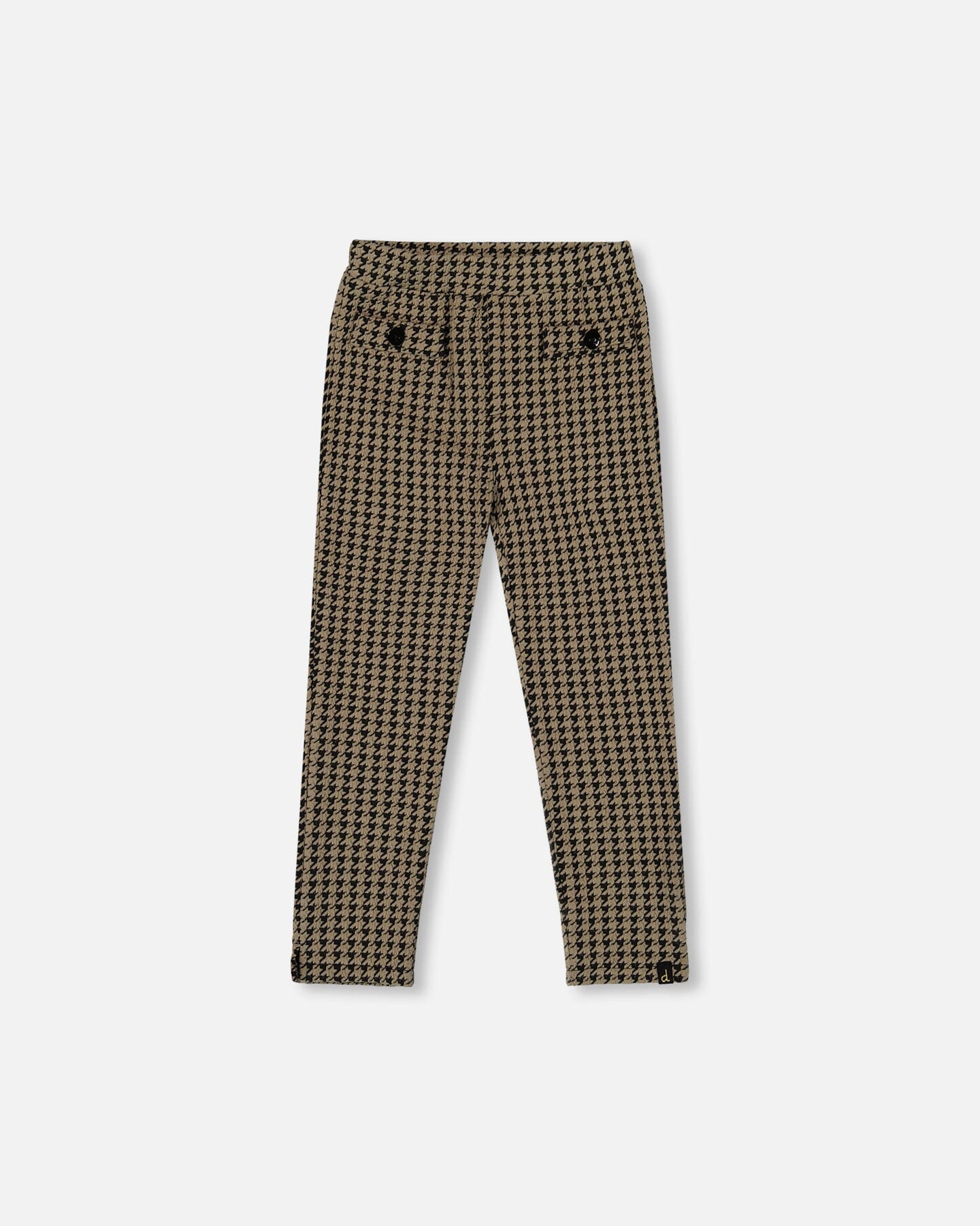 Pantalon en maille jacquard avec poches passepoilées
