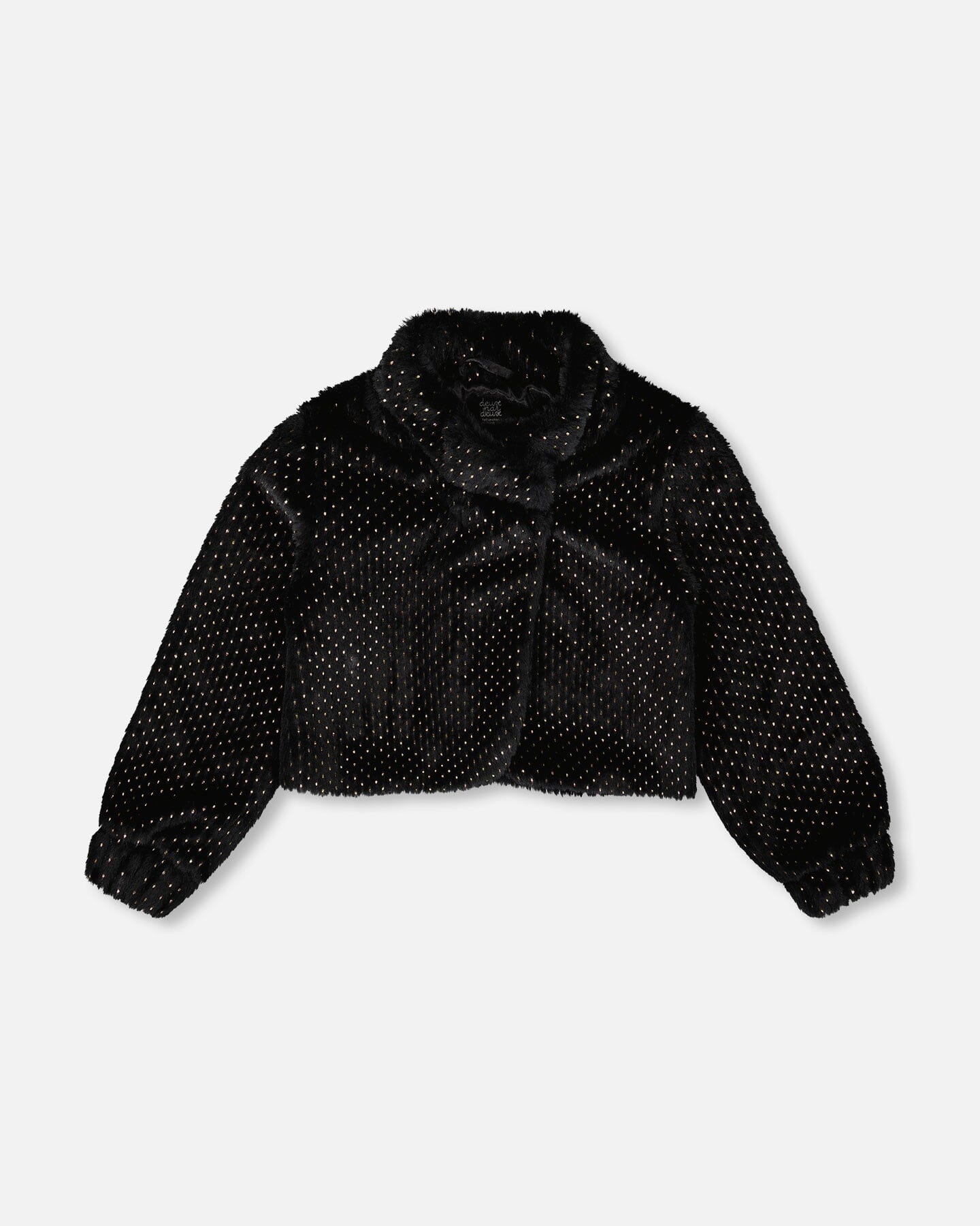 Veste Courte en Fausse Fourrure Noire