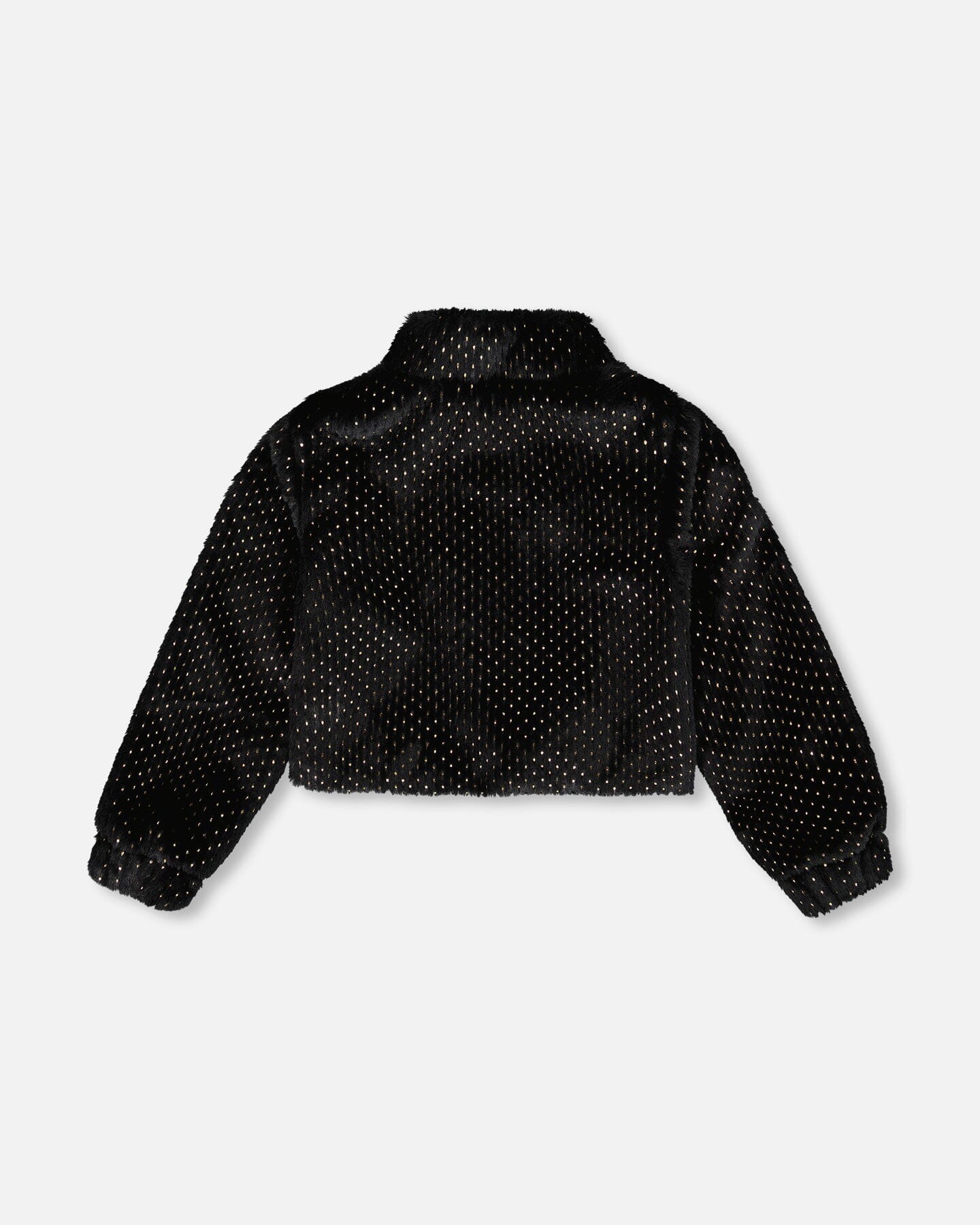 Veste Courte en Fausse Fourrure Noire