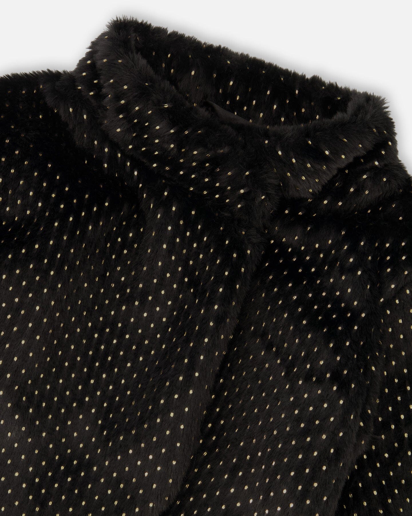 Veste Courte en Fausse Fourrure Noire
