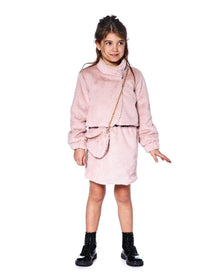 Jupe Rose Façon Fourrure