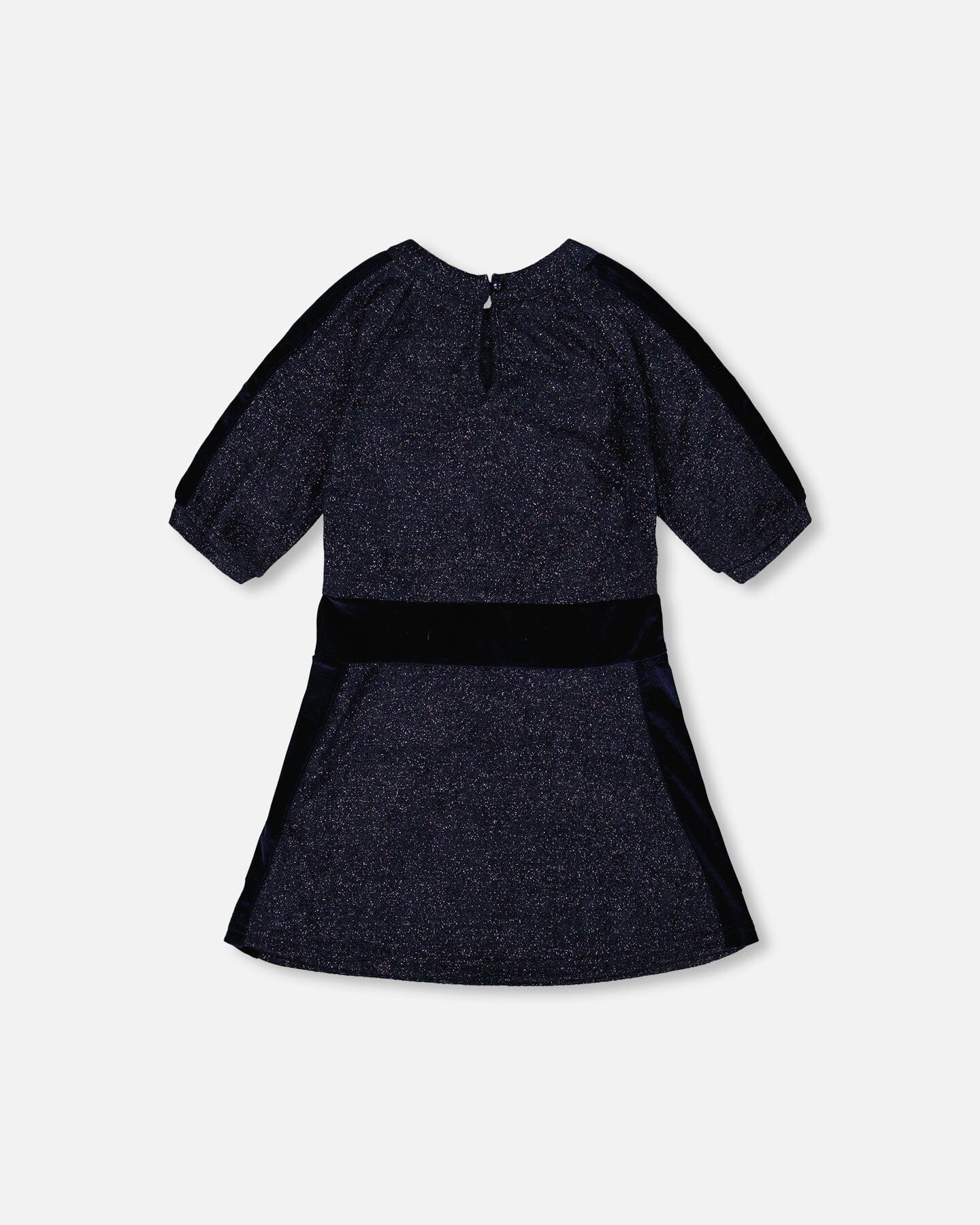 Robe lurex manches 3/4 bleu marine