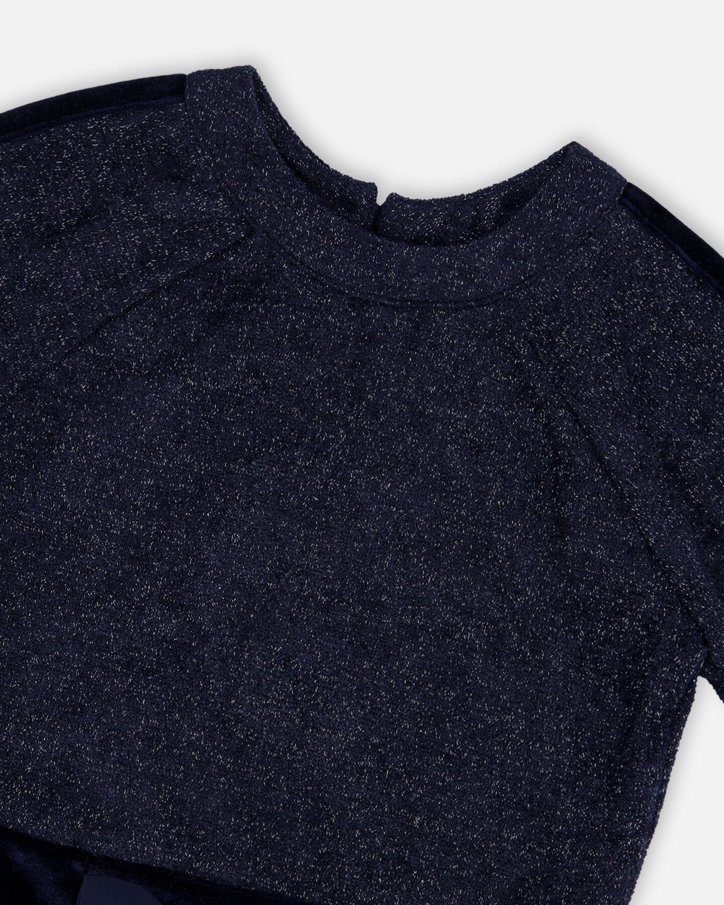 Robe lurex manches 3/4 bleu marine