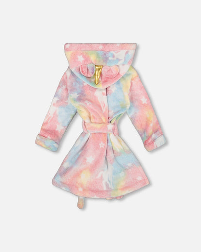 Robe de chambre en peluche phosphorescente multicolore