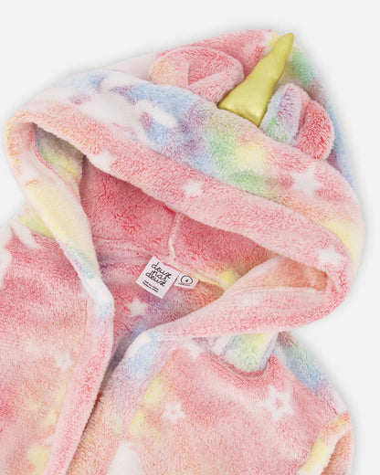 Robe de chambre en peluche phosphorescente multicolore