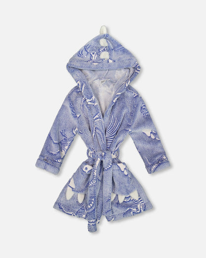 Plush Glow In The Dark Robe Blue And White