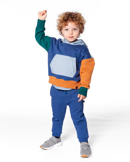Fleece Sweatpants With Articulated Knees Blue