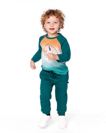 Fleece Sweatpants With Articulated Knees Forest Green
