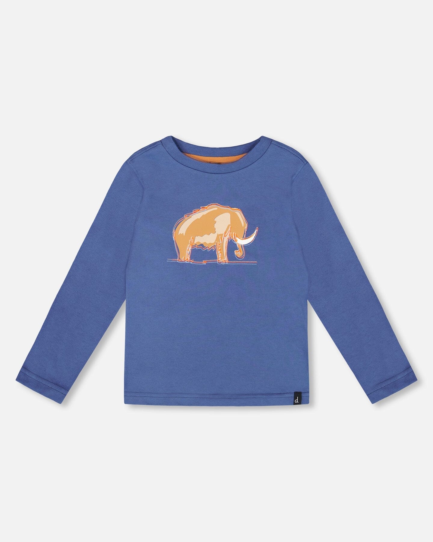 T-shirt à manches longues en coton biologique bleu