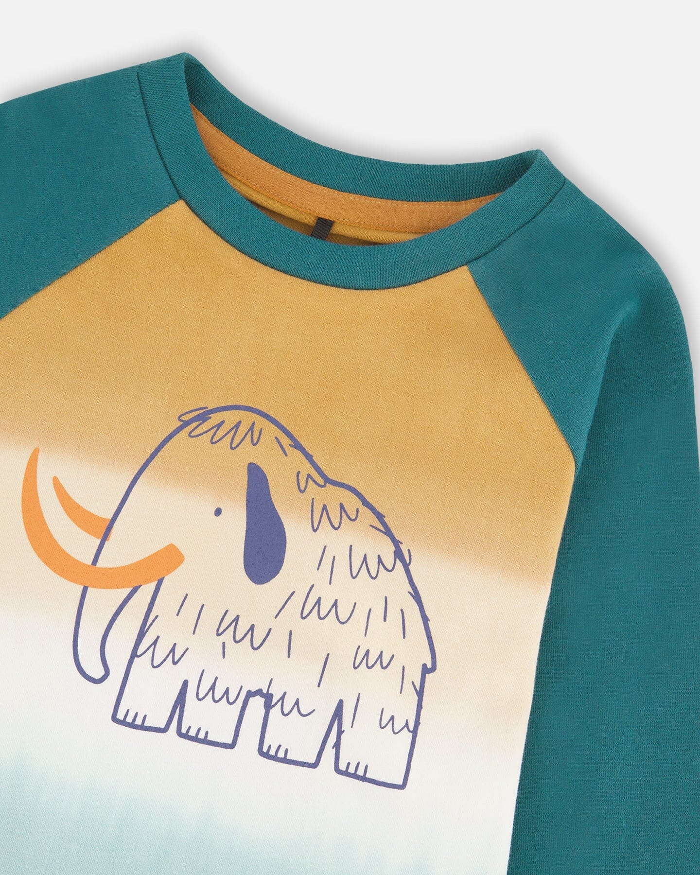 T-shirt en jersey de coton biologique à manches raglan vert forêt