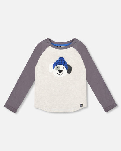 Raglan Sleeve Organic Cotton Jersey Tee Light Heather Gray