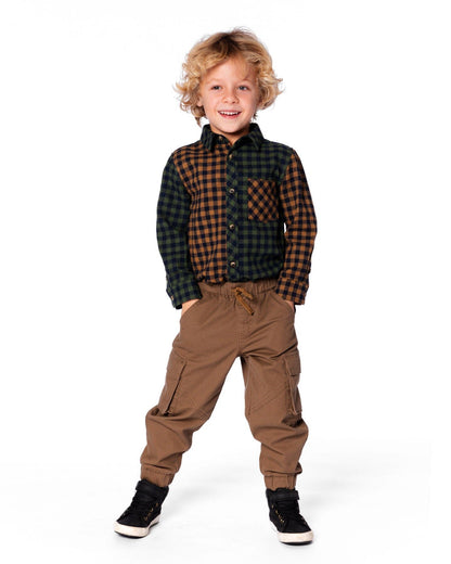 Long Sleeve Flannel Shirt Yellow And Green Plaid