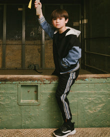 Fleece Sweatpants With Side Stripes Black