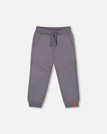 Pantalon de jogging polaire avec poches gris foncé