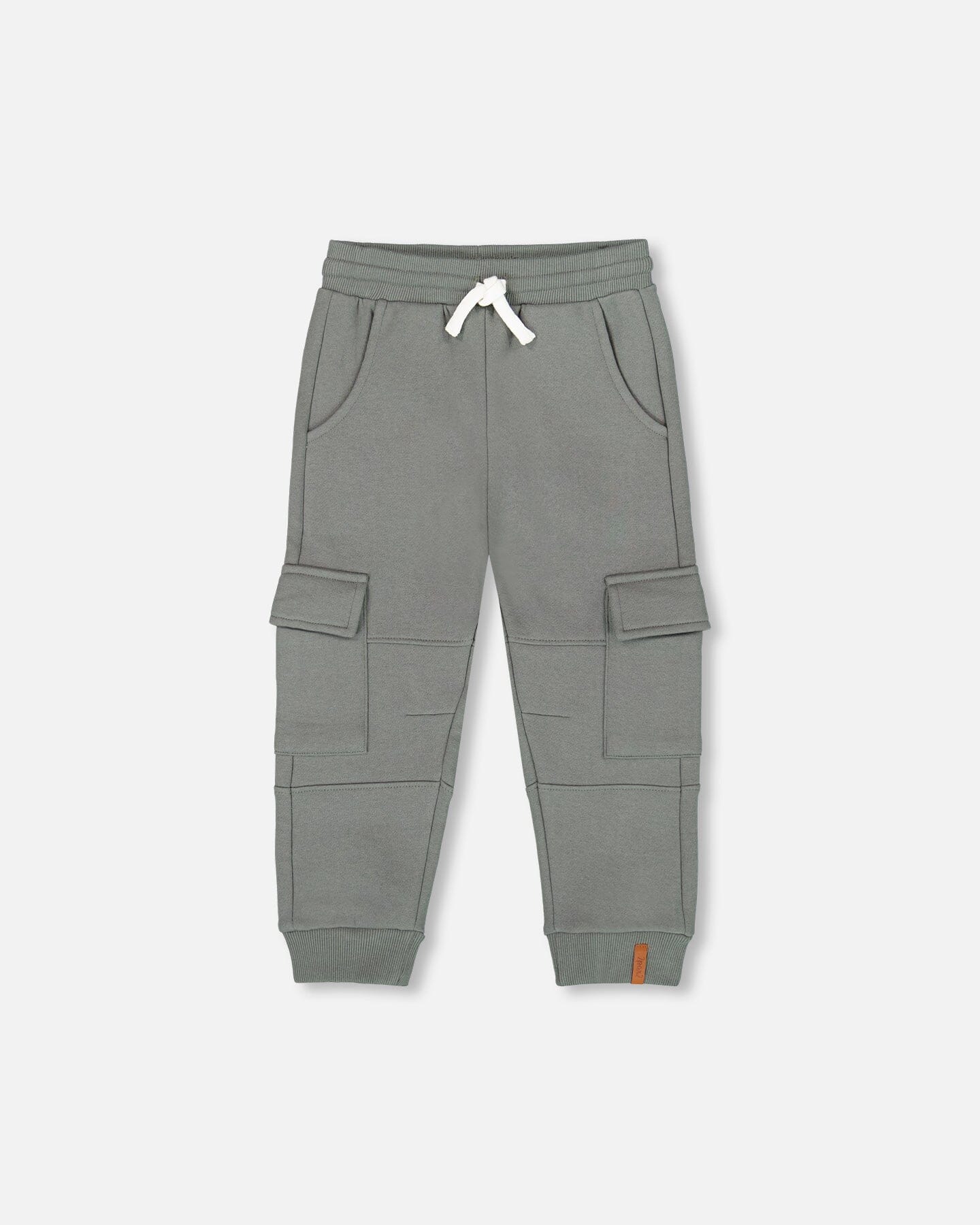 Pantalon de survêtement polaire avec poches cargo Gris vert
