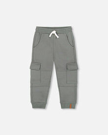 Pantalon de survêtement polaire avec poches cargo Gris vert
