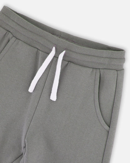 Pantalon de survêtement polaire avec poches cargo Gris vert