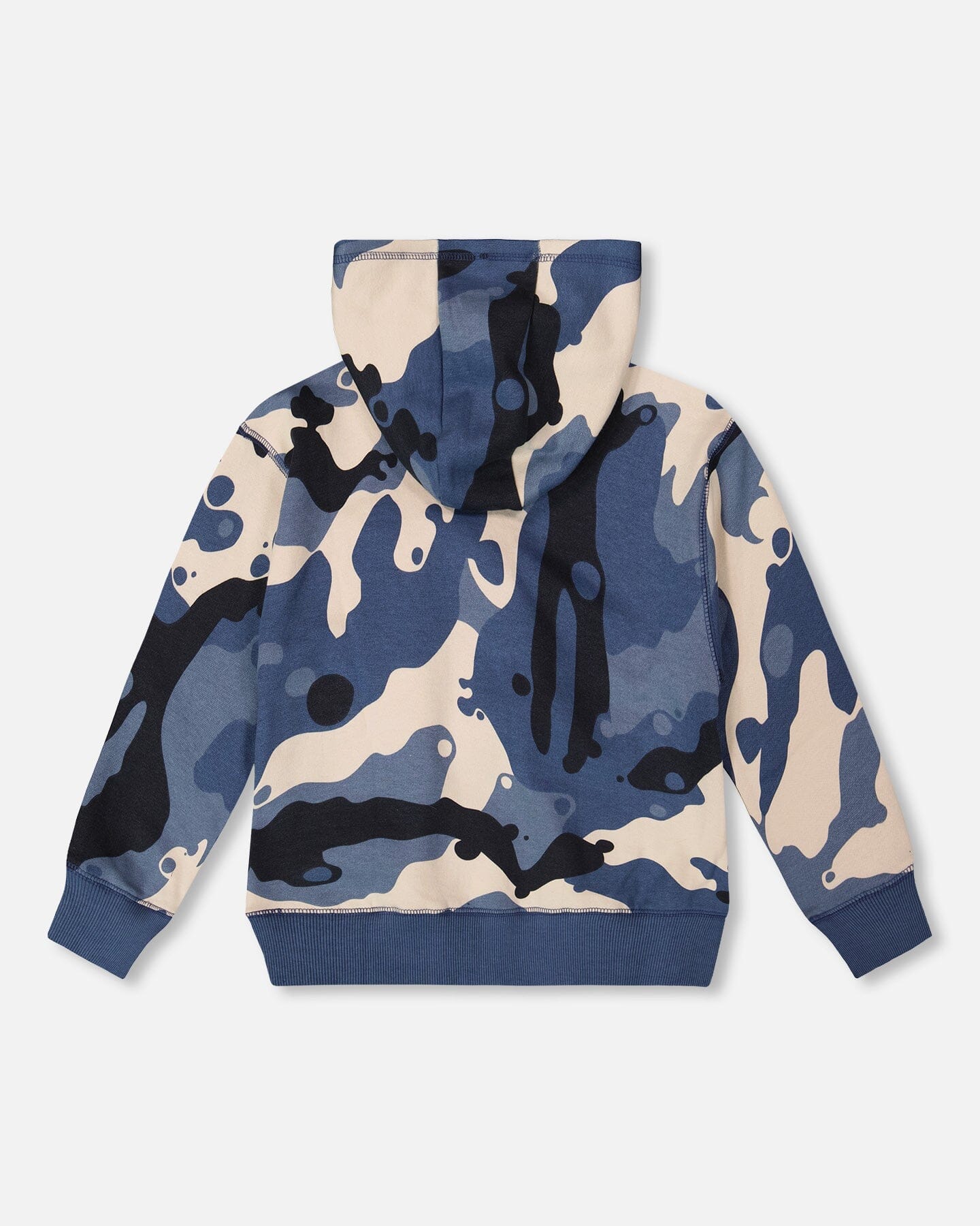 Sweat-shirt à capuche en molleton avec sac bandoulière Camouflage bleu