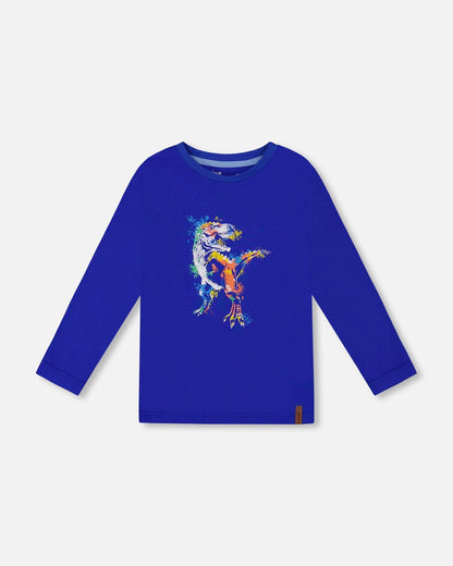 T-shirt à manches longues bleu