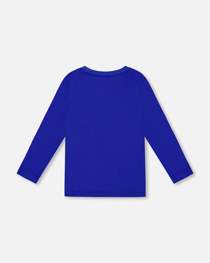 T-shirt à manches longues bleu