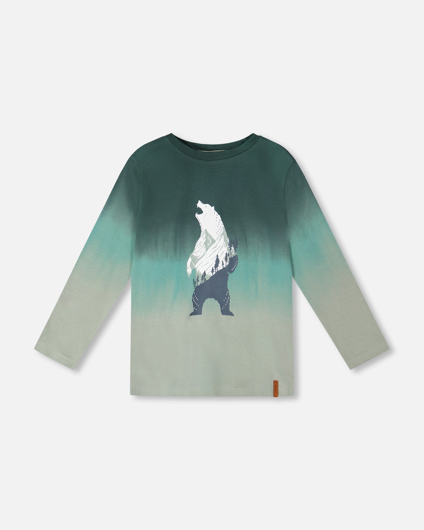 Long Sleeve Organic Cotton Gradient Jersey Tee Bottle Green