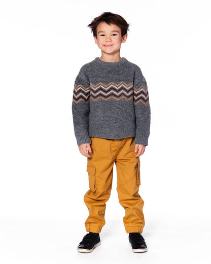 Pull en maille gris foncé chiné