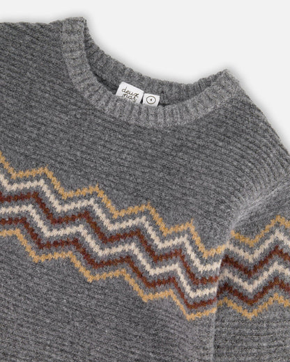 Pull en maille gris foncé chiné