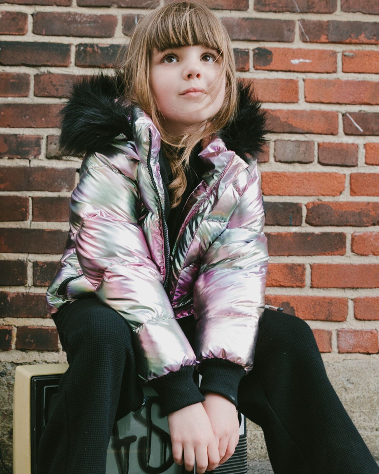 Manteau d'hiver matelassé style bomber métallique multicolore