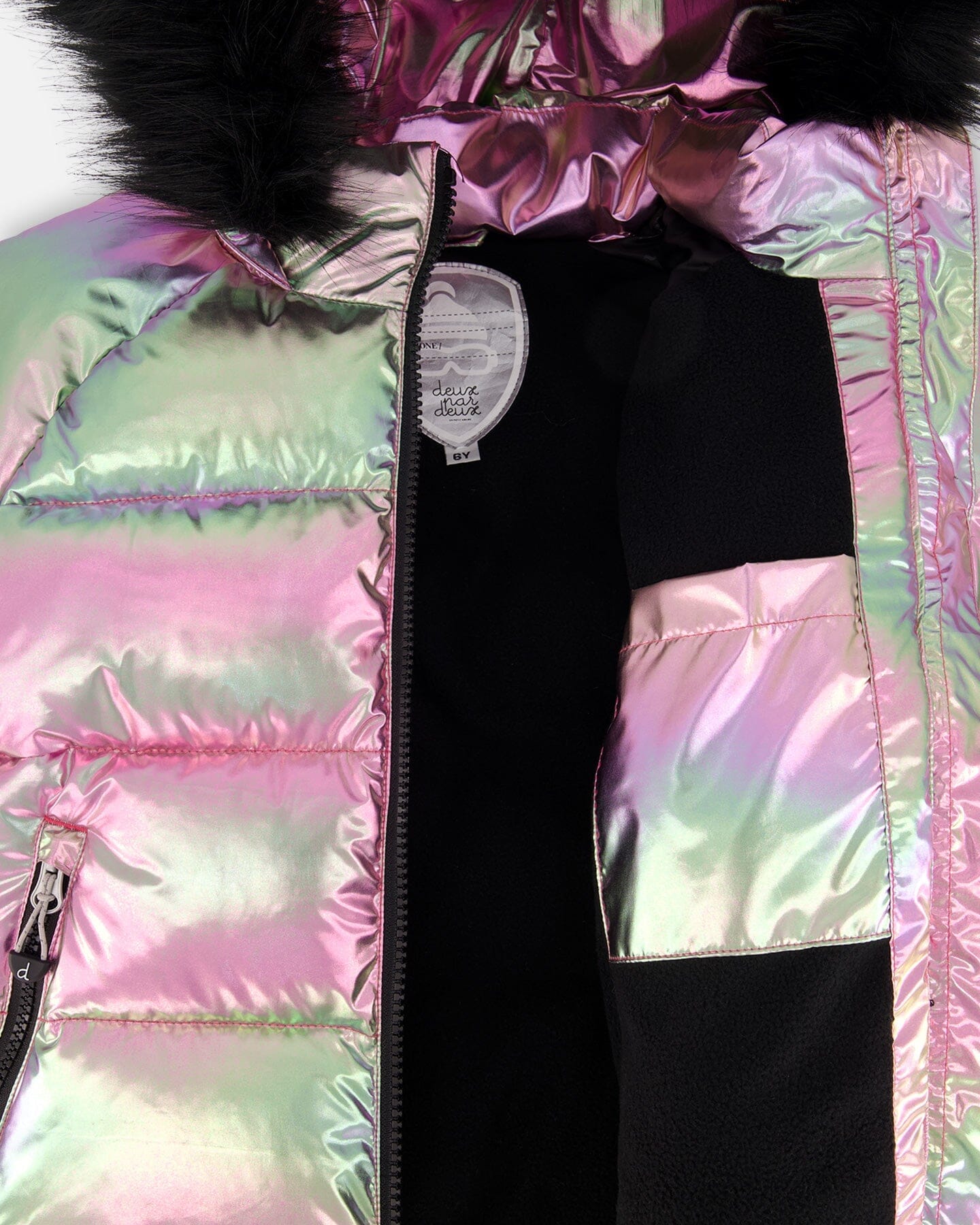Manteau d'hiver matelassé style bomber métallique multicolore