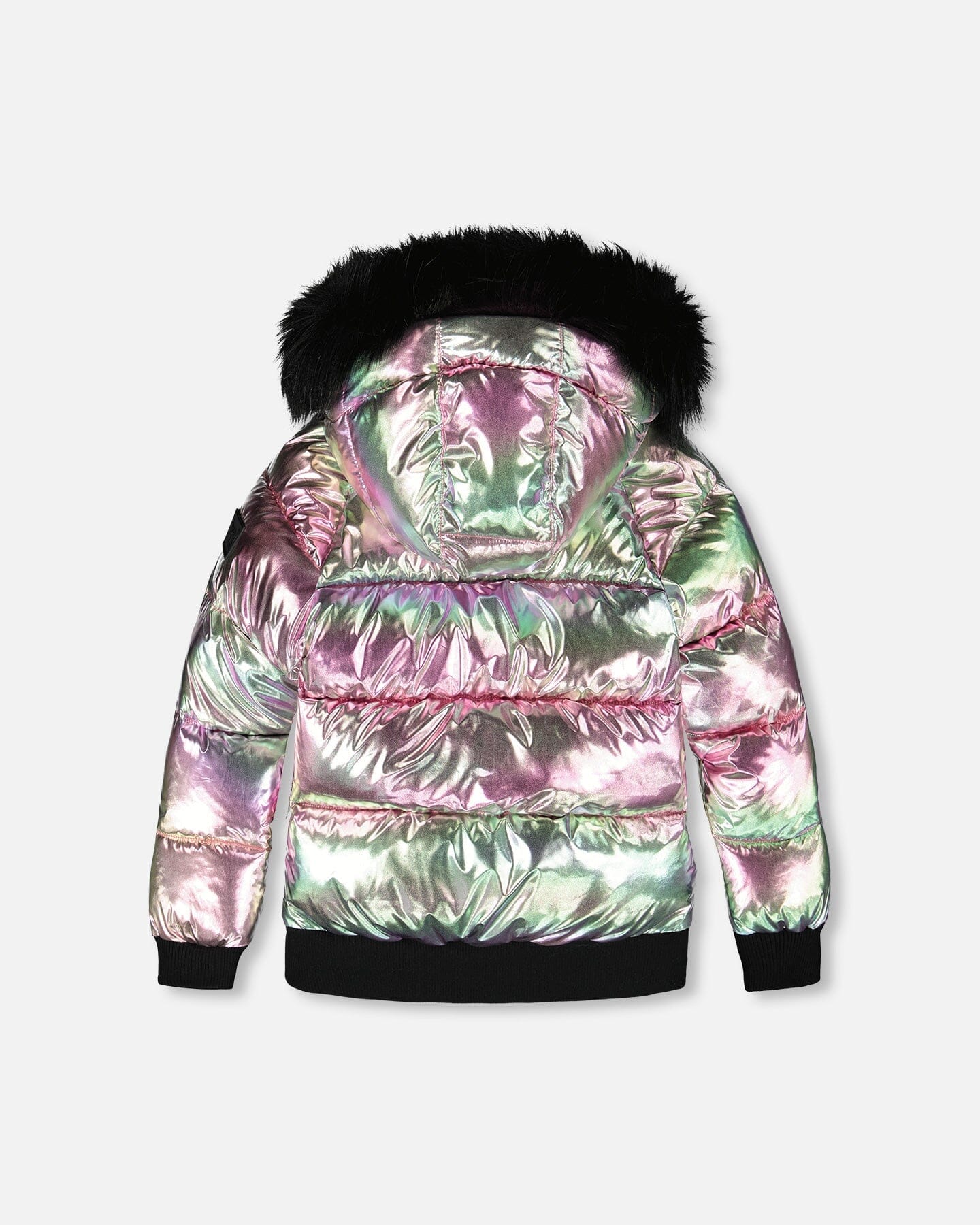 Manteau d'hiver matelassé style bomber métallique multicolore
