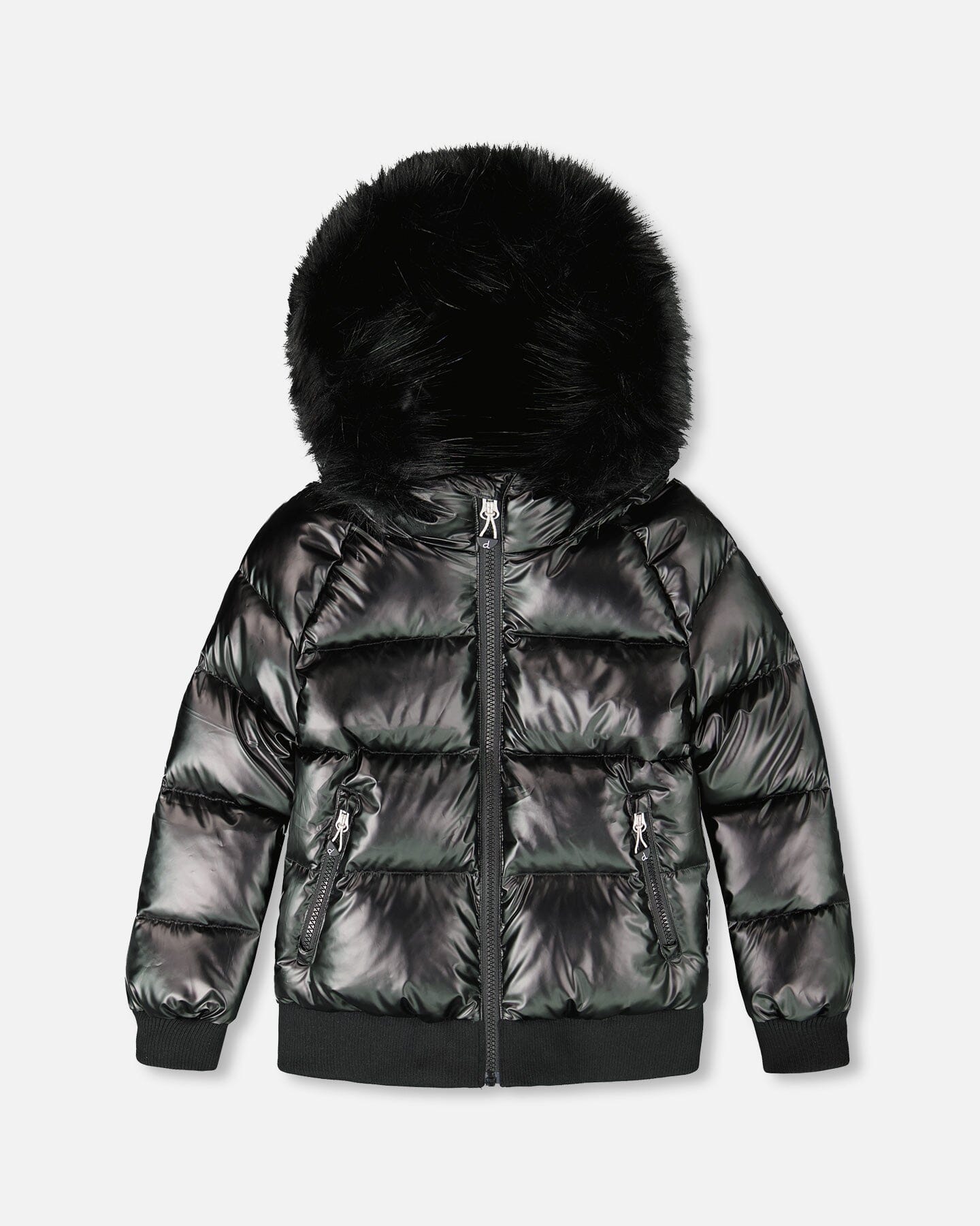Manteau d'hiver matelassé noir style bomber